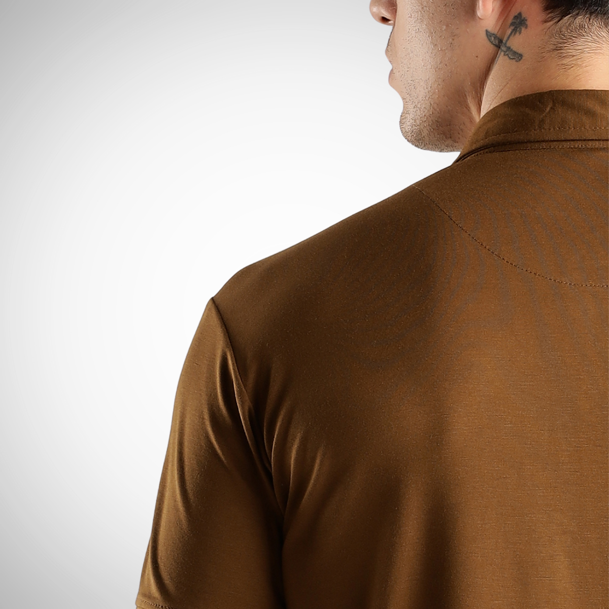 Lux Kobicha Brown Tee - Polo Collar with Half Sleeves