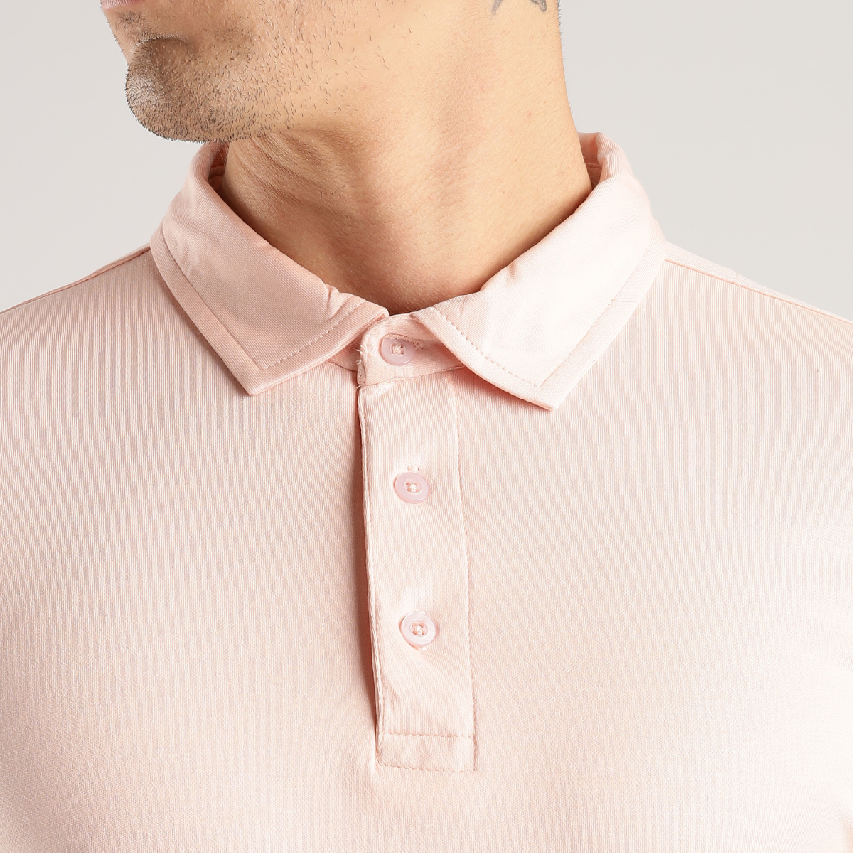 Soft Touch Peach Tee - Polo Collar with Half Sleeves
