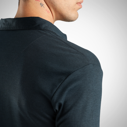 Soft Touch Airforce Muted Blue Tee - Polo Collar with Half Sleeves