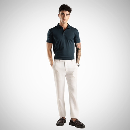 Soft Touch Airforce Muted Blue Tee - Polo Collar with Half Sleeves