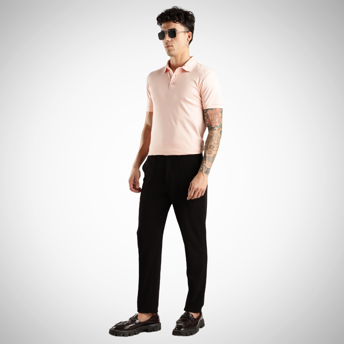 Soft Touch Peach Tee - Polo Collar with Half Sleeves