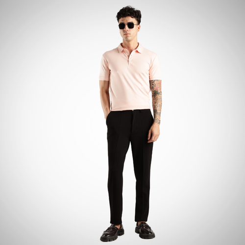 Soft Touch Peach Tee - Polo Collar with Half Sleeves