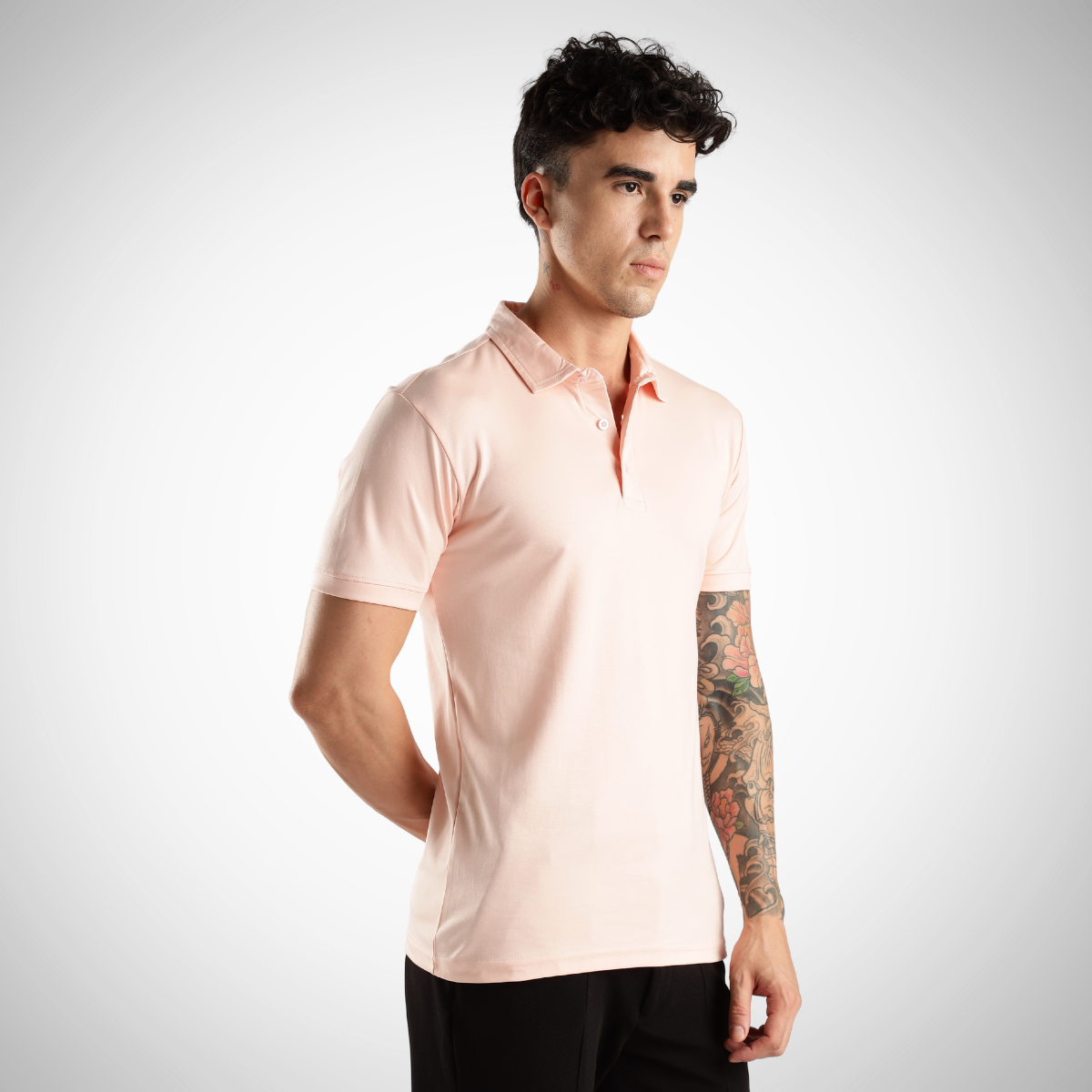 Soft Touch Peach Tee - Polo Collar with Half Sleeves