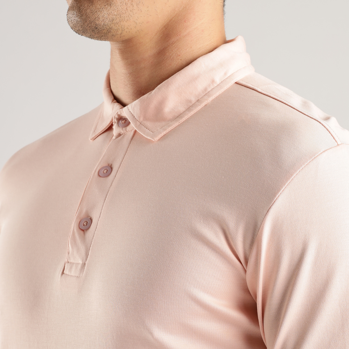 Soft Touch Peach Tee - Polo Collar with Half Sleeves