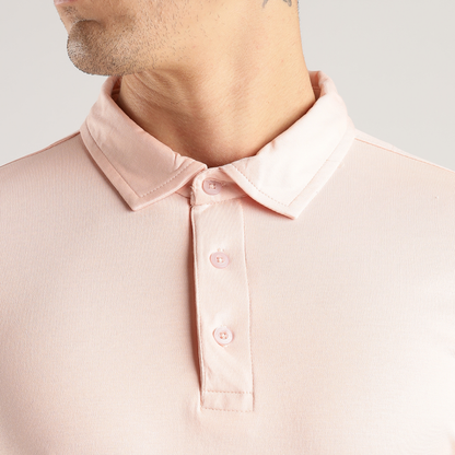 Soft Touch Peach Tee - Polo Collar with Half Sleeves