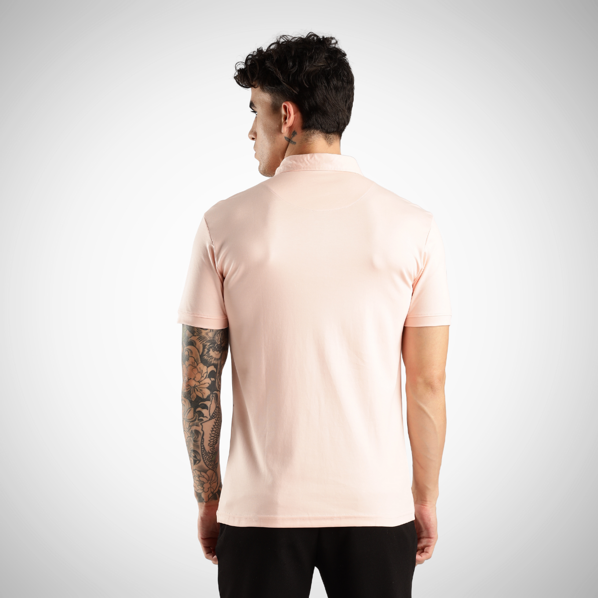Soft Touch Peach Tee - Polo Collar with Half Sleeves