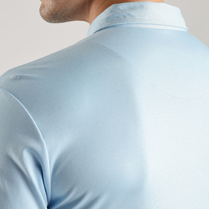 Soft Touch Sky Blue Tee - Polo Collar with Half Sleeves